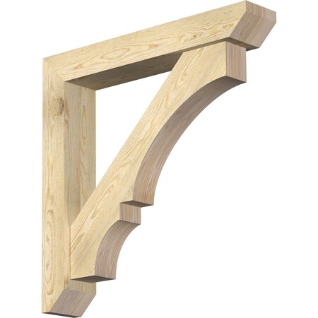 Ekena Millwork Balboa Slat Rough Sawn Bracket w/ Offset Brace, Douglas Fir, 6"W x 34"D x 34"H BKT0604X34X34BOA06RDF